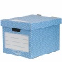 Tároló doboz, karton, 33,3x28,5x39 cm FELLOWES, 'Style', kék-fehér