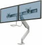 Monitortartó kar, két monitorhoz, FELLOWES Eppa™ Crossbar, ezüst