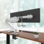 Monitortartó kar, két monitorhoz, FELLOWES Eppa™ Crossbar, ezüst