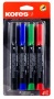 Alkoholos marker készlet, 3 mm, kúpos, KORES 'Eco K-Marker', 4 különböző szín