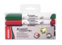 Tábla- és flipchart marker készlet, 3 mm, kúpos, KORES 'K-Marker XW1', 4 különböző szín