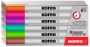 Tábla- és flipchart marker készlet, 1-3 mm kúpos, KORES 'K-Marker', 6 különböző szín