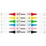 Dekormarker készlet, akril, 1-2 mm, kétvégű, KORES  K-Kreative, 6 különböző szín