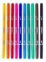 Filctoll készlet, 1-3 mm, kimosható, KORES Korellos 2in1, 10 különböző szín