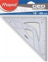 Háromszög vonalzó, műanyag, 45°, 26 cm, MAPED 'Geometric'