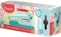 Tűzőgép, 24/6, 26/6, 25 lap, MAPED 'Universal Metal Half-Strip Pastel', pasztell türkiz
