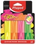 Szövegkiemelő készlet, 1-5 mm, MAPED 'Glitter Fluo Peps', vegyes fluoreszkáló színek