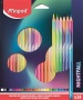 Színes ceruza készlet, háromszögletű, MAPED 'Nightfall', 24 különböző szín