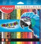 Színes ceruza készlet, háromszögletű, MAPED 'Color`Peps Animal', 24 különböző szín