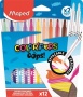 Filctoll készlet, 3,6 mm, törölhető, MAPED 'Color`Peps Oops!', 10+2 különböző szín