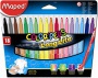 Filctoll készlet, mosható, MAPED 'Color`Peps Long Life', 18 különböző szín