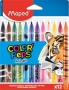 Filctoll készlet, 2,8 mm, kimosható, MAPED 'Color`Peps Animals', 12 különböző szín