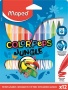 Filctoll készlet, 2,8 mm, kimosható, MAPED 'Color`Peps Jungle', 12 különböző szín