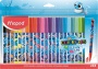 Filctoll készlet, 2 mm, kimosható, MAPED 'Color`Peps Ocean Life', 24 különböző szín