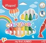 Filctoll készlet, 1-5 mm, kimosható, vastag, MAPED 'Color`Peps Jumbo', 12 különböző szín