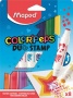 Filctoll készlet, 7,5 mm, kétvégű, MAPED 'Color`Peps Duo Stamp' 8 különböző szín és minta