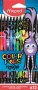 Színes ceruza készlet, háromszögletű, MAPED 'Color`Peps Monster', 12 különböző szín