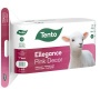 Toalettpapír, 3 rétegű, kistekercses, 16 tekercs, TENTO Ellegance Pink Decor, fehér