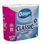 Toalettpapír, 3 rétegű, kistekercses, 4 tekercs, OOOPS 'Classic', sensitive