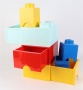 Tárolódoboz, fiókos, LEGO Brick, sárga