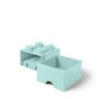 Tárolódoboz, fiókos, LEGO Brick, vízkék