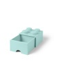 Tárolódoboz, fiókos, LEGO 'Brick', vízkék