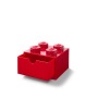 Tárolódoboz íróasztalra, fiókos, LEGO Brick 2x2, piros