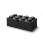 Tárolódoboz íróasztalra, fiókos, LEGO 'Brick 4x2', fekete