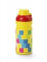 Kulacs, 390 ml, LEGO 'Brick', sárga-piros-mintás