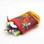 Tolltartó, cipzáras, pop-up, LEGO Ninjago Dragon Power, piros-sárga-mintás