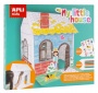 Színezhető karton babaház, matricákkal és zsírkrétákkal, APLI Kids 'My little house'