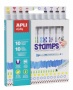 Filctoll készlet, nyomda, APLI Kids 'Markers Duo Stamps', 10 különböző szín és minta