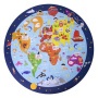 Puzzle, kör alakú, 48 darabos, APLI Kids Circular Puzzle, világtérkép