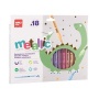 Filctoll készlet, 3,6 mm, kimosható, metálfényű, APLI Kids 'Metallic', 18 különböző szín