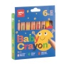 Színes ceruza készlet, vastag, hegyezővel, 3 az 1-ben, APLI Kids 'Baby Crayon', 6 különböző szín