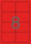 Apli etikett címke | 99,1x67,7 mm | kerekített sarkú | neon piros | 160 etikett/csomag