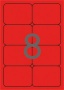 Apli etikett címke | 99,1x67,7 mm | kerekített sarkú | neon piros | 160 etikett/csomag