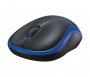 Egér, vezeték nélküli, optikai, közepes méret, USB, LOGITECH M185, kék