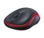 Egér, vezeték nélküli, optikai, közepes méret, USB, LOGITECH M185, piros