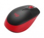 Egér, vezeték nélküli, optikai, USB, LOGITECH, M190, piros