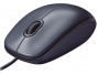 Egér, vezetékes, optikai, normál méret, USB, LOGITECH M90, sötétszürke