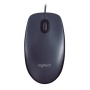 Egér, vezetékes, optikai, normál méret, USB, LOGITECH 'M90', sötétszürke
