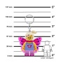 Kulcstartó, LED világítással, LEGO Butterfly Girl