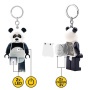 Kulcstartó, LED világítással, LEGO Panda Guy