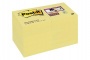Öntapadó jegyzettömb csomag, 48x48 mm, 12x90 lap, 3M POSTIT 'Super Sticky', sárga