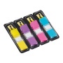 Jelölőcímke adagolóban, műanyag, 4x35 lap, 11,9x43,2 mm, 3M POSTIT, élénk neon színek