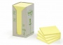 Öntapadó jegyzettömb, 76x76 mm, 16x100 lap, környezetbarát, 3M POSTIT, sárga