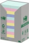 Öntapadó jegyzettömb, 38x51 mm, 24x100 lap, környezetbarát, 3M POSTIT 'Nature', vegyes pasztell színek