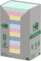 Öntapadó jegyzettömb, 38x51 mm, 24x100 lap, környezetbarát, 3M POSTIT 'Nature', vegyes pasztell színek