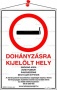 Információs tábla, 21x31 cm, többnyelvű, 'Dohányzásra kijelölt hely'